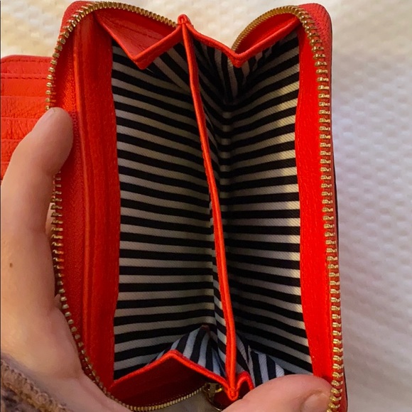 Red and Gold Kate Spade Wallet with Stripes Inside - Picture 6 of 6